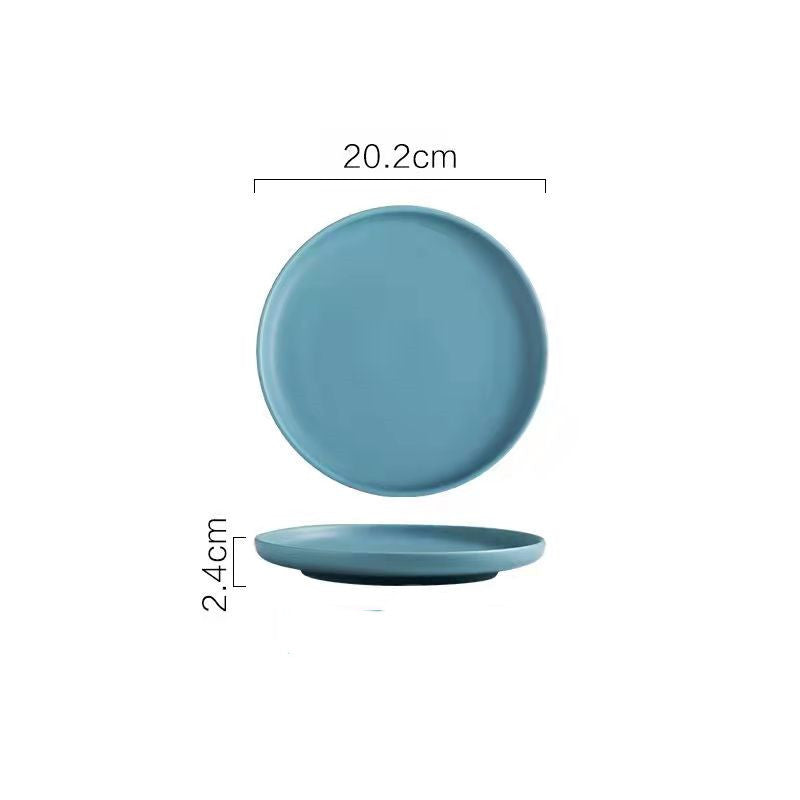 Nordic-Style Porcelain Tableware – Minimalist Solid Color Plates