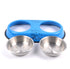 Stainless Steel Double Bowl – Non-Slip Dog Food &amp; Water Bowl