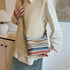 Fashion Color Contrast Woven Shoulder Bag