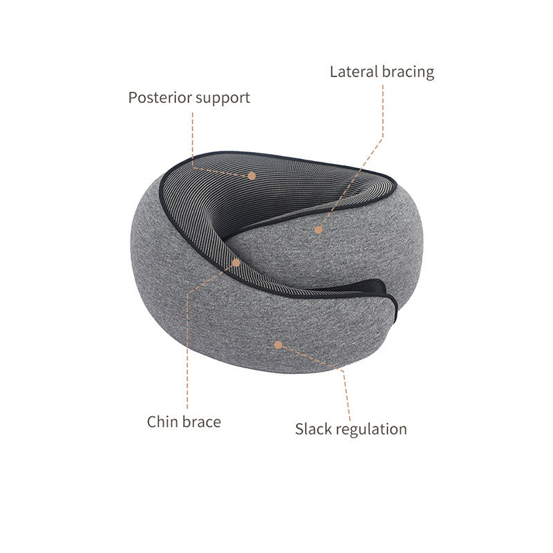 Memory Foam Travel Neck Pillow with Eye Mask – Compact Comfort for Airplanes & Cars