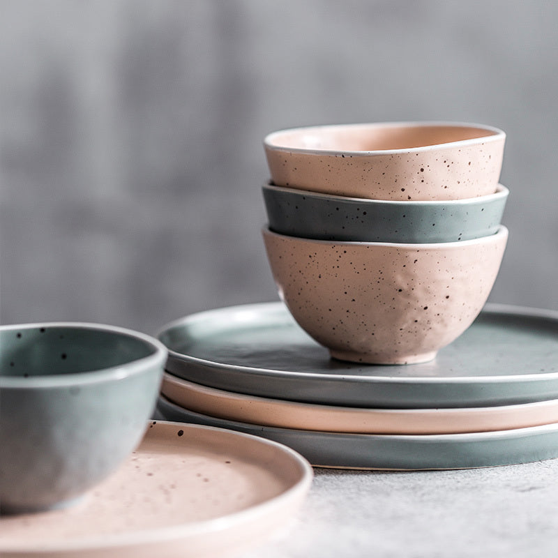 Matte Porcelain Tableware – Stylish Household Plates &amp; Bowls