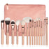 15-Piece Rose Gold Makeup Brush Set with Bag