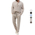 Solid Color Casual T-shirt Long Sleeve Shirt & Trousers Suit
