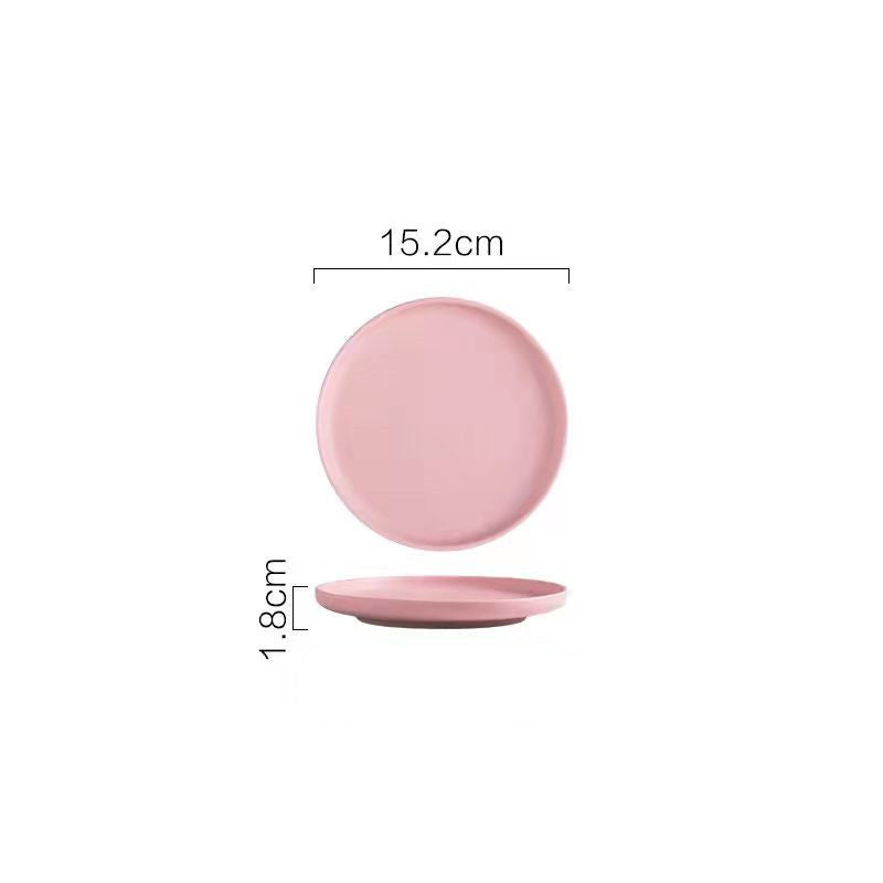 Nordic-Style Porcelain Tableware – Minimalist Solid Color Plates