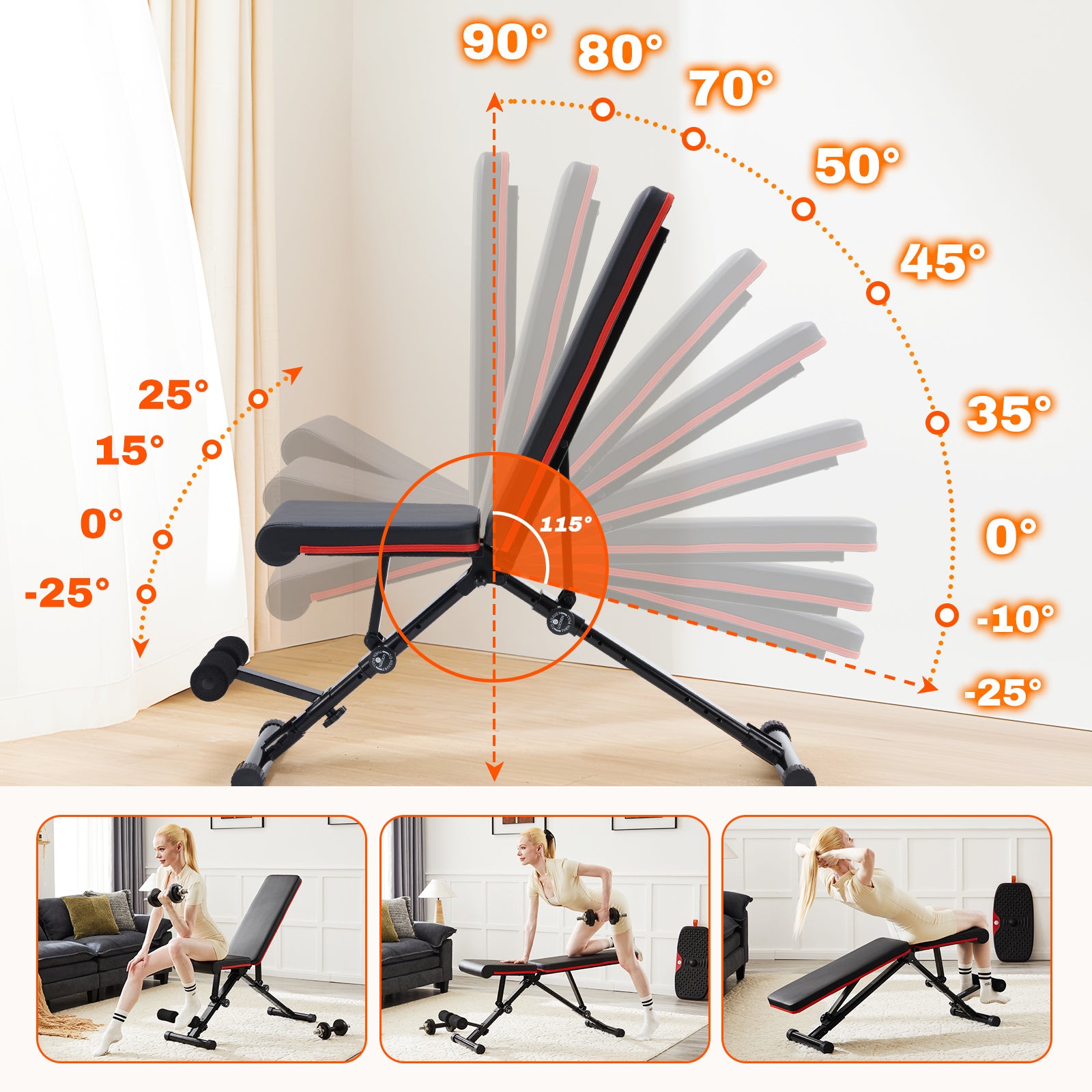 Adjustable Fitness Bench – Perfect for Home Gym Workouts