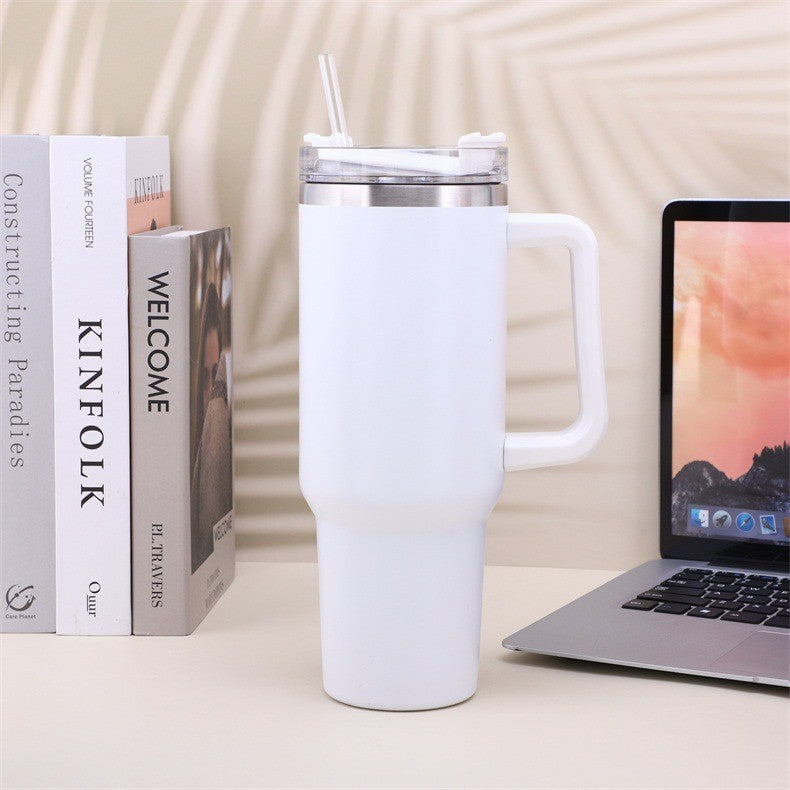 Stainless Steel Coffee Cup – Large 40oz Metal Water Cup with Handle