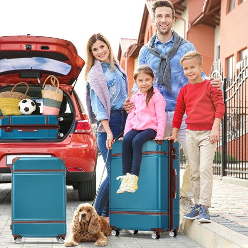 Hard Shell Luggage Sets – 4 Pieces (20" + 24" + 28" + Cosmetic Case) Spinner Suitcase with TSA Lock