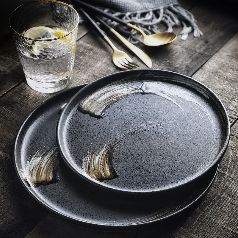 Ceramic Tableware Steak &amp; Dinner Plate – Hand-Painted Japanese Style