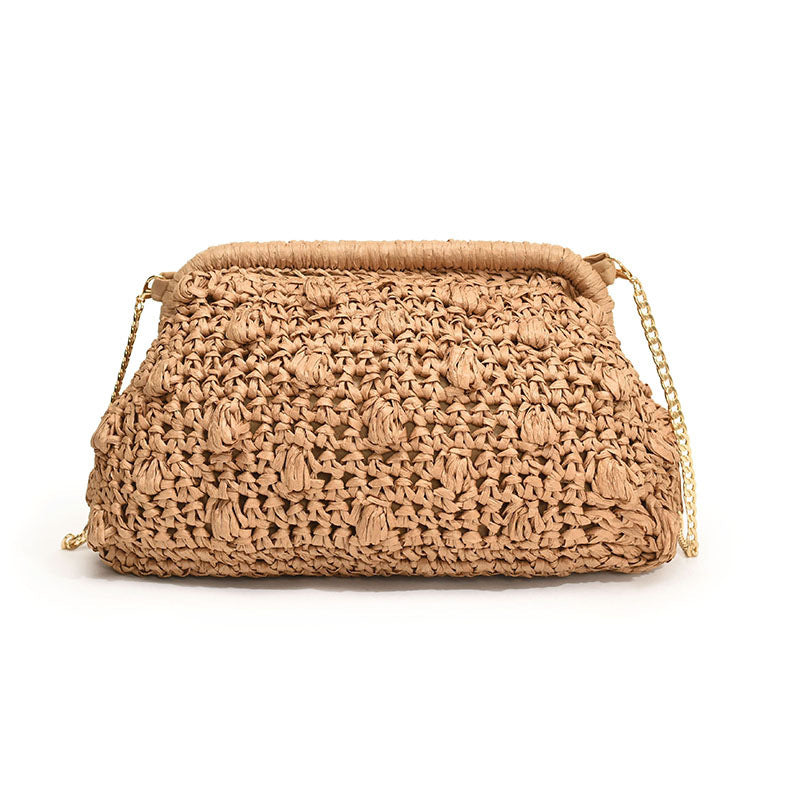 Fashion Woven One-Shoulder Hollow Out Beach Bag