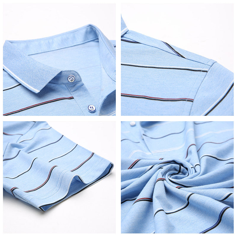 Men's Spring & Summer Striped Short-Sleeve Shirt