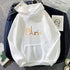 Letter Printed Hoodie – Unisex Couple’s Pullover