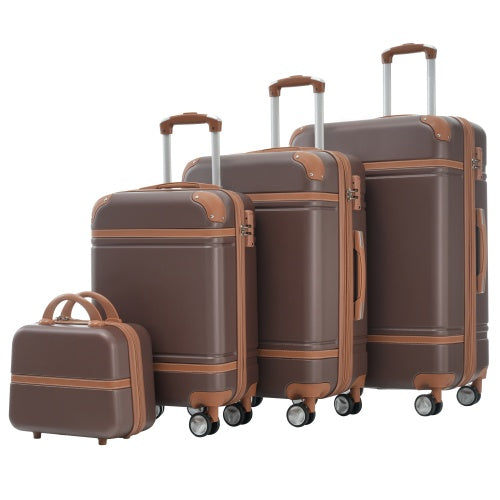 Hard Shell Luggage Sets – 4 Pieces (20" + 24" + 28" + Cosmetic Case) Spinner Suitcase with TSA Lock