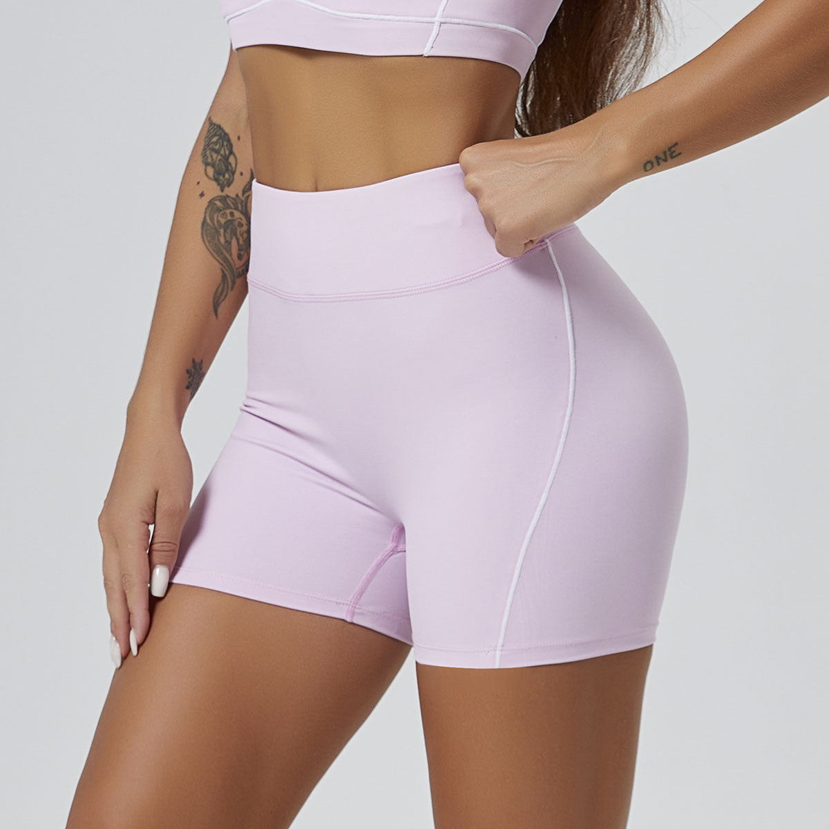 Nude Feel High Elastic Sports Contrast Color Yoga Suit