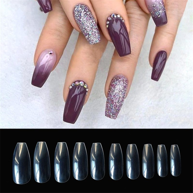500 Transparent & Natural Fake Nails – Acrylic False Nail Tips