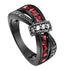 New Black Gold Garnet Red Cross Zircon Ring