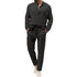 Solid Color Casual T-shirt Long Sleeve Shirt & Trousers Suit