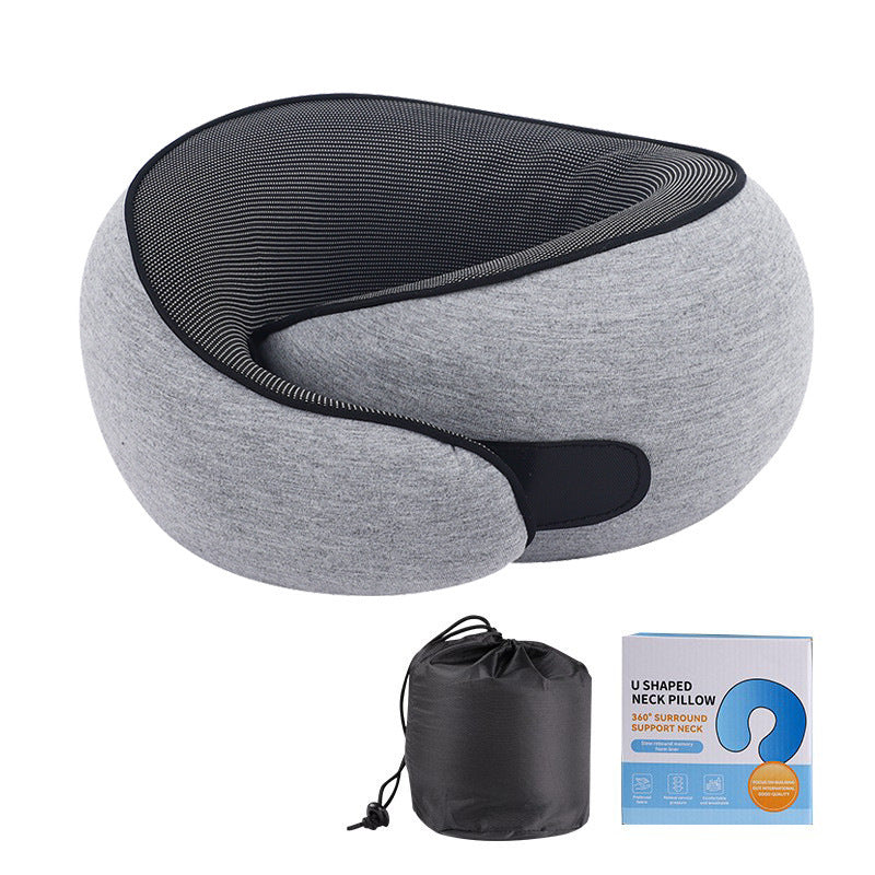 Memory Foam Travel Neck Pillow with Eye Mask – Compact Comfort for Airplanes & Cars