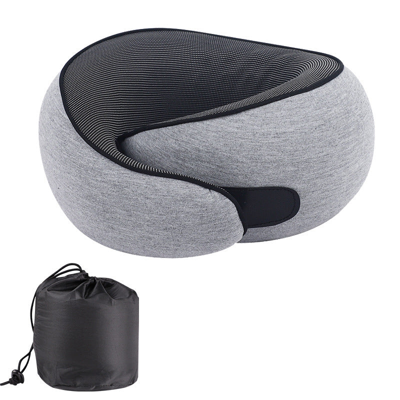 Memory Foam Travel Neck Pillow with Eye Mask – Compact Comfort for Airplanes & Cars