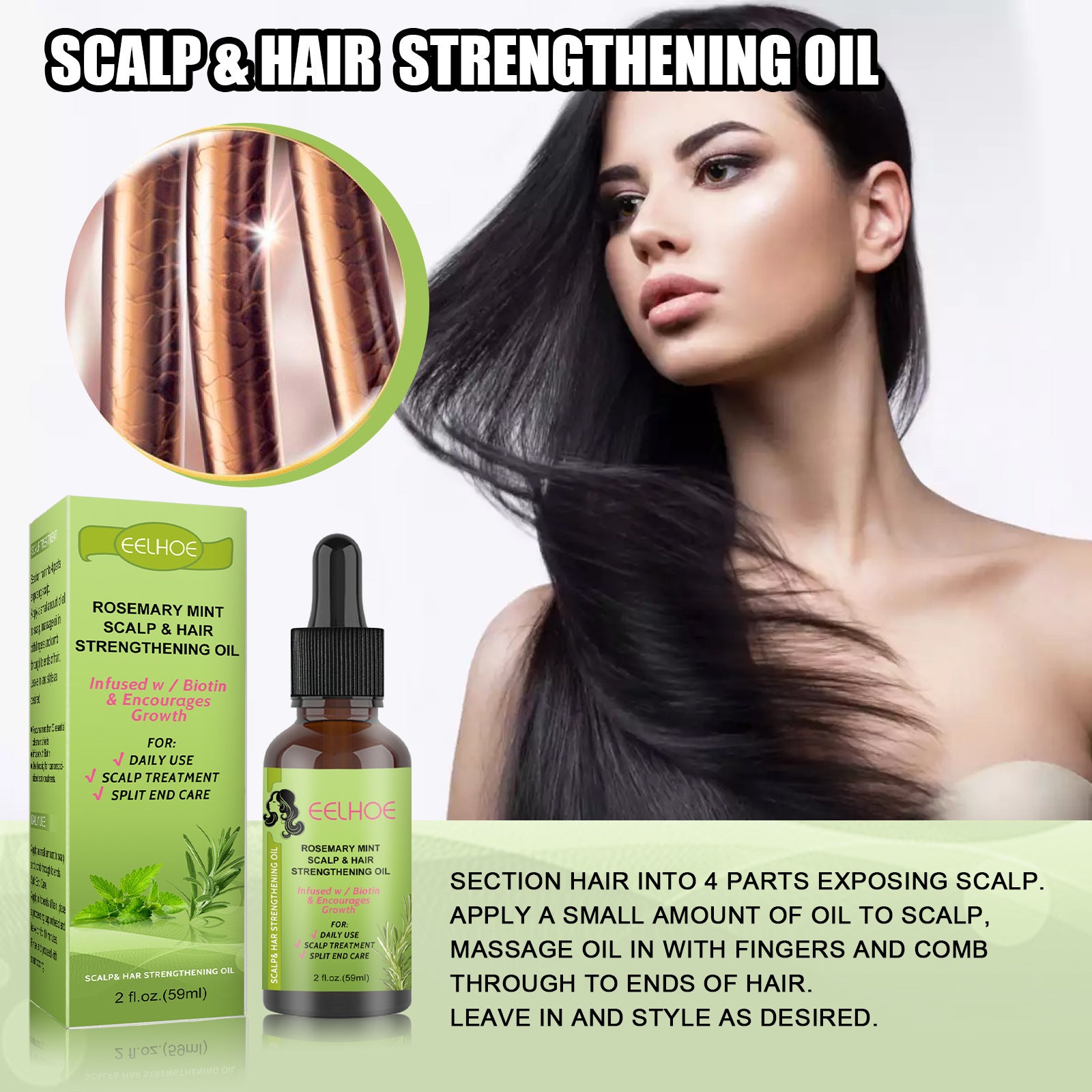 Rosemary Mint Hair Growth Fluid Scalp Massage Oil