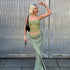 Women's Lace Backless Tube Top Sling Stitching Ruffle Hip Skirt Suit