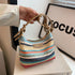 Fashion Color Contrast Woven Shoulder Bag