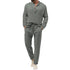 Solid Color Casual T-shirt Long Sleeve Shirt & Trousers Suit