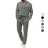 Solid Color Casual T-shirt Long Sleeve Shirt & Trousers Suit