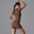 Women's Summer Zipper Short-Sleeved Sports Bodysuit – Yoga & Fitness Jumpsuit