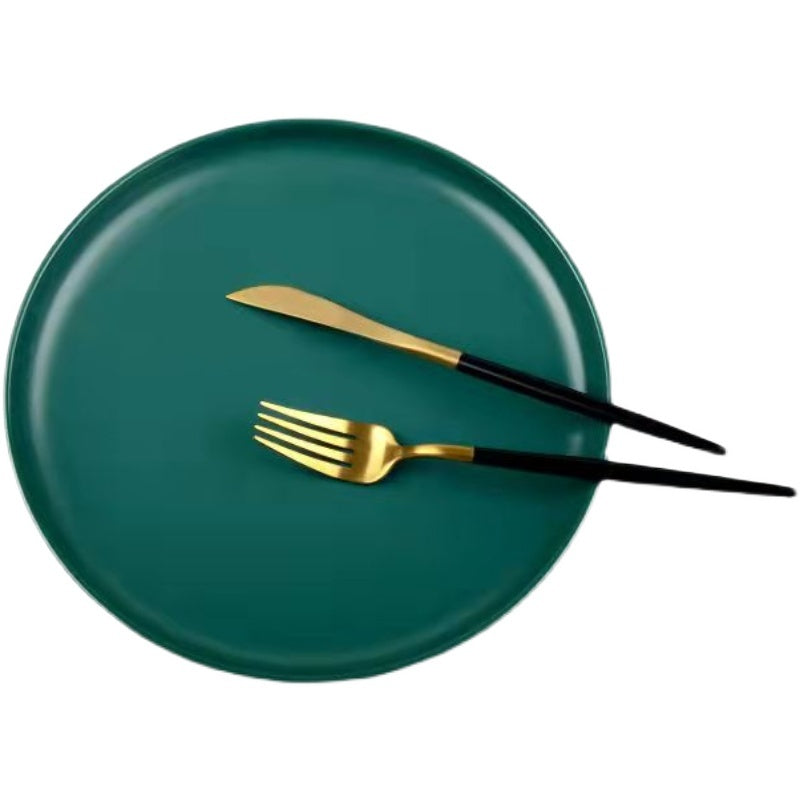 Nordic-Style Porcelain Tableware – Minimalist Solid Color Plates