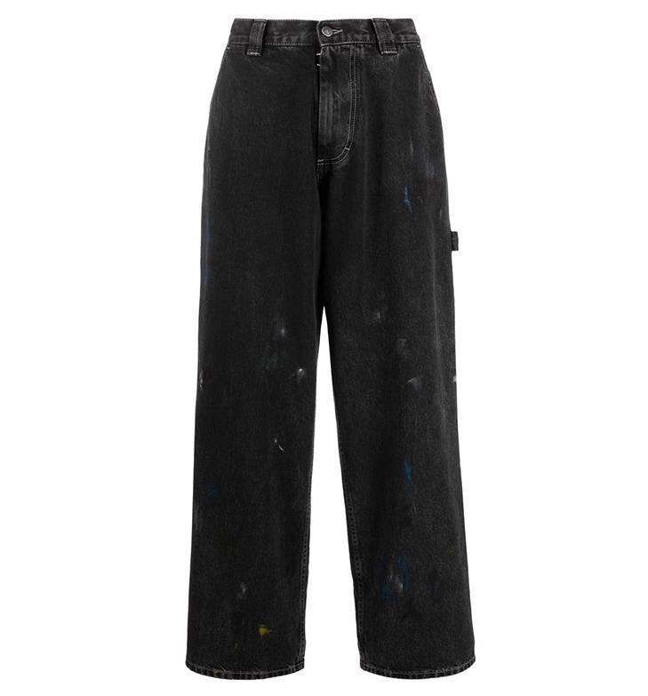 Splash Ink Paint Spots Loose Cargo Pants – Tie-Dye Straight-Leg Style