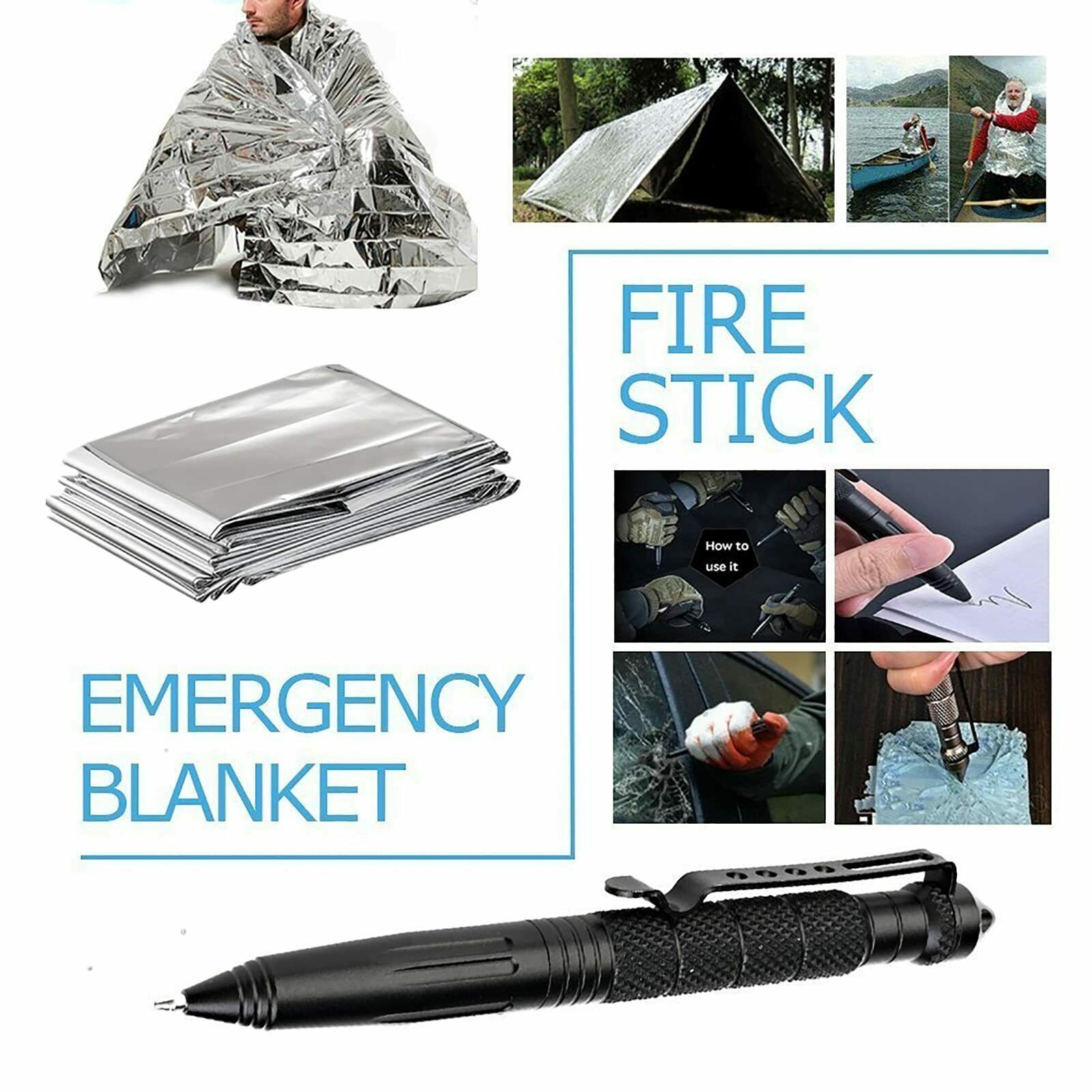 14-In-1 Outdoor Emergency Survival Kit - Tactical Gear Case for Camping/Emergency