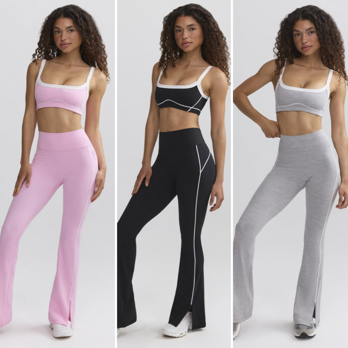 Nude Feel High Elastic Sports Contrast Color Yoga Suit