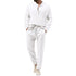 Solid Color Casual T-shirt Long Sleeve Shirt & Trousers Suit