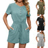 Spring And Summer Solid Color Short Sleeve Rompers