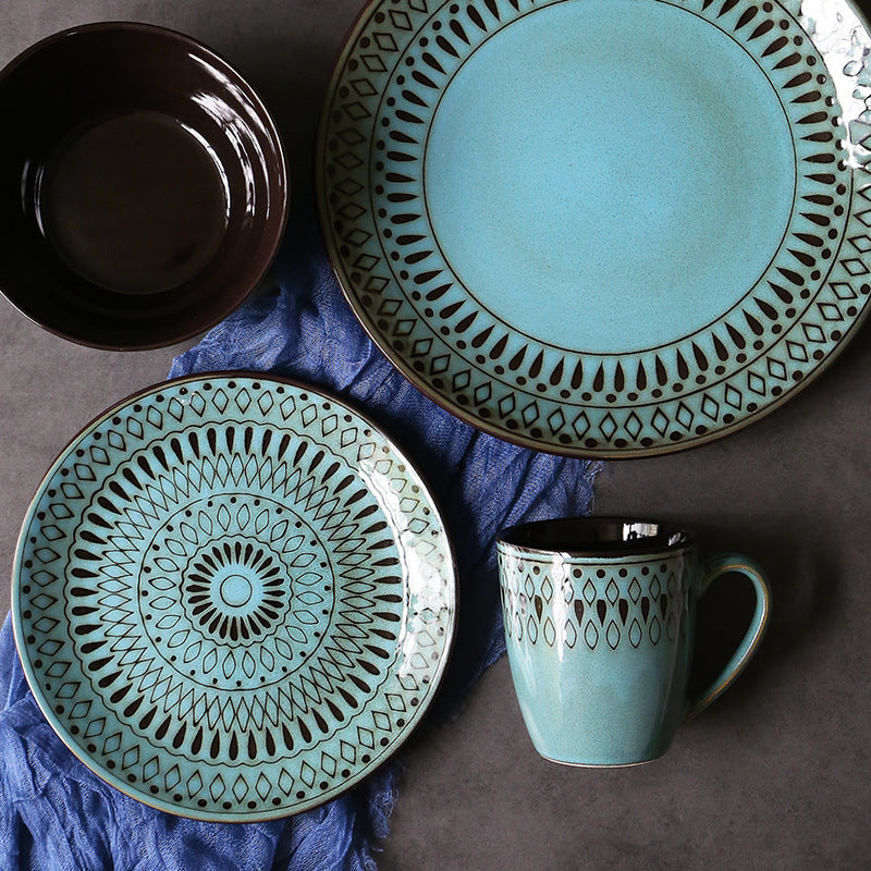 Retro Ceramic Tableware Set – Elegant & Functional Dining Essentials