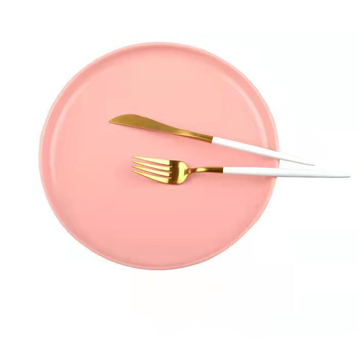 Nordic-Style Porcelain Tableware – Minimalist Solid Color Plates