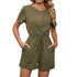 Spring And Summer Solid Color Short Sleeve Rompers