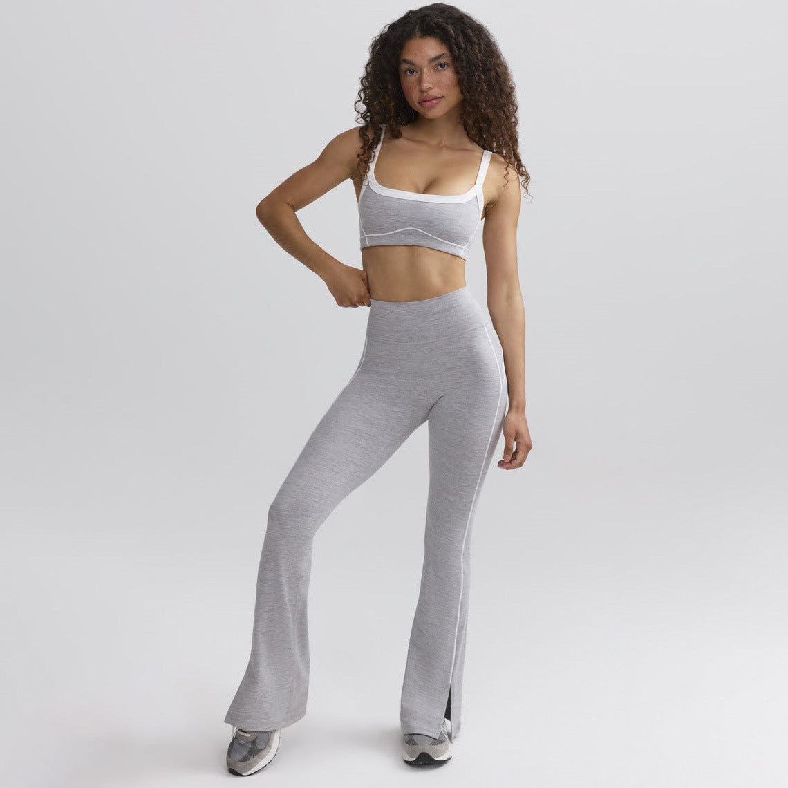 Nude Feel High Elastic Sports Contrast Color Yoga Suit