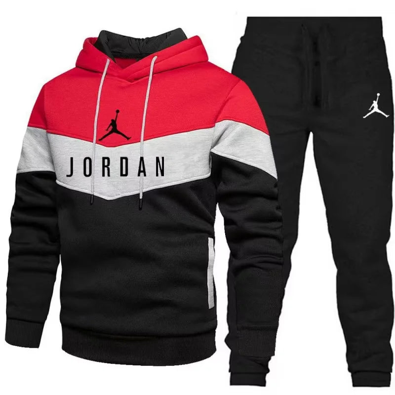 2025 Men's High Quality Fiber Material Casual Hoodie Winter Set Fashion Hoodie Sealed Two Piece Design