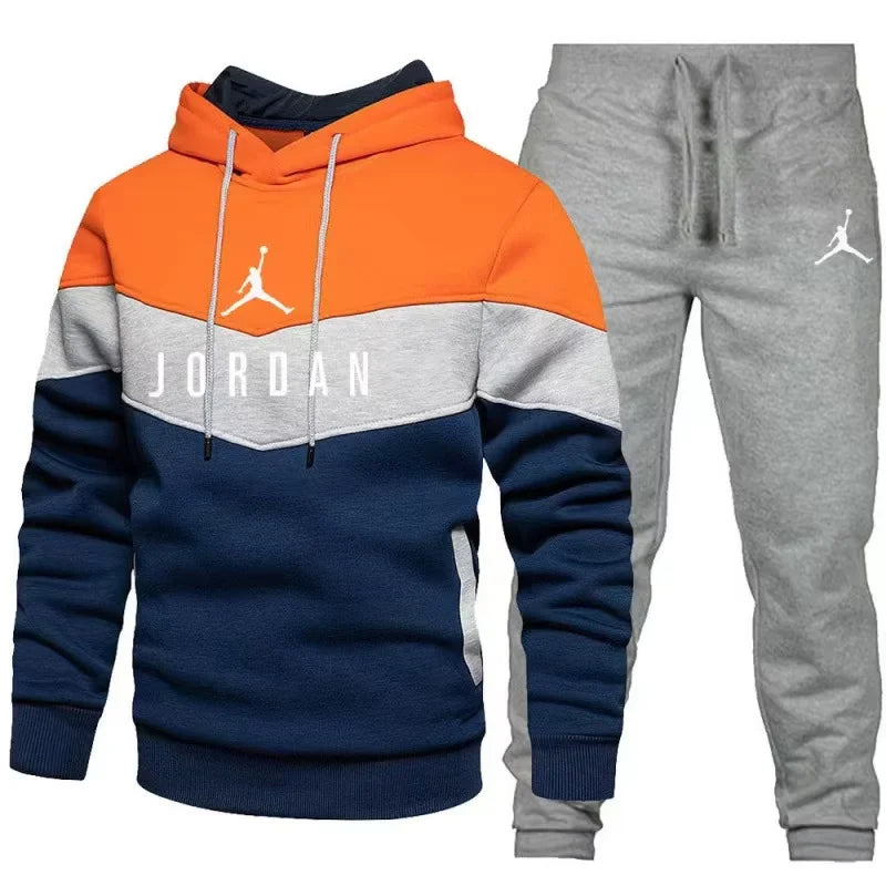 2025 Men's High Quality Fiber Material Casual Hoodie Winter Set Fashion Hoodie Sealed Two Piece Design