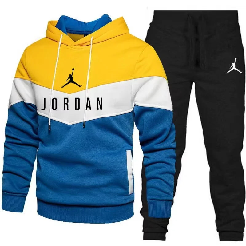 2025 Men's High Quality Fiber Material Casual Hoodie Winter Set Fashion Hoodie Sealed Two Piece Design
