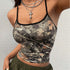 Spring And Summer Fashion Camouflage Print Short Top