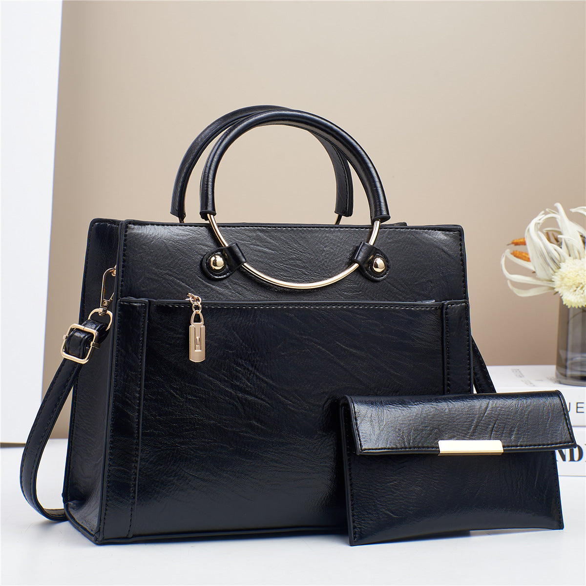 Large Capacity Women's Handbag Two-Piece Set