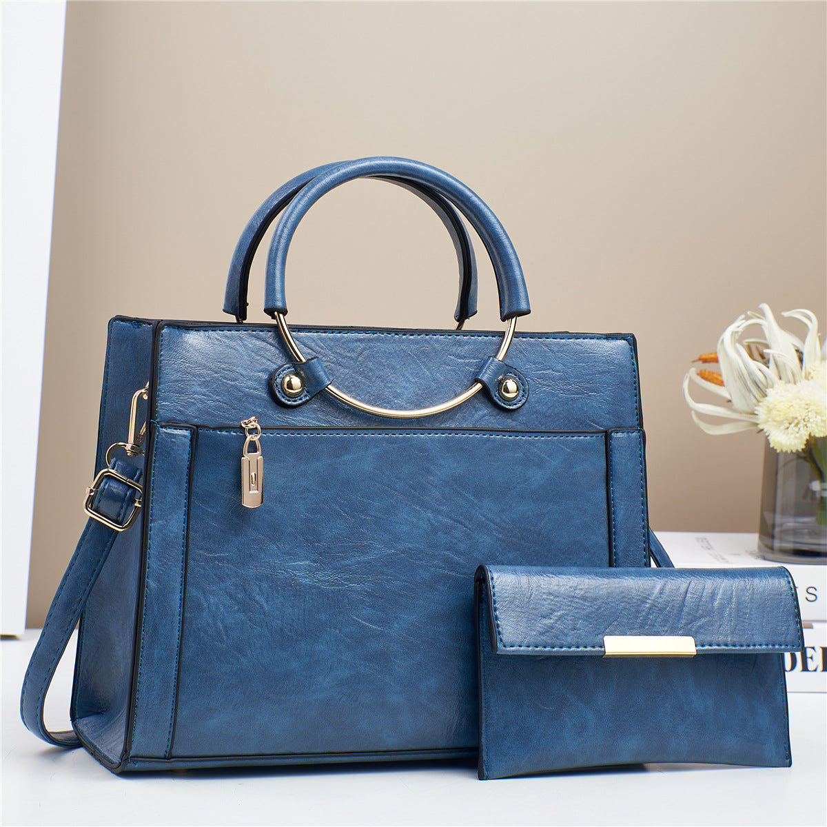 Large Capacity Women's Handbag Two-Piece Set
