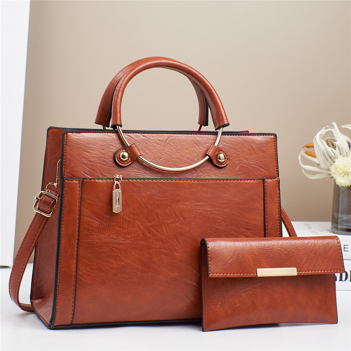 Large Capacity Women's Handbag Two-Piece Set