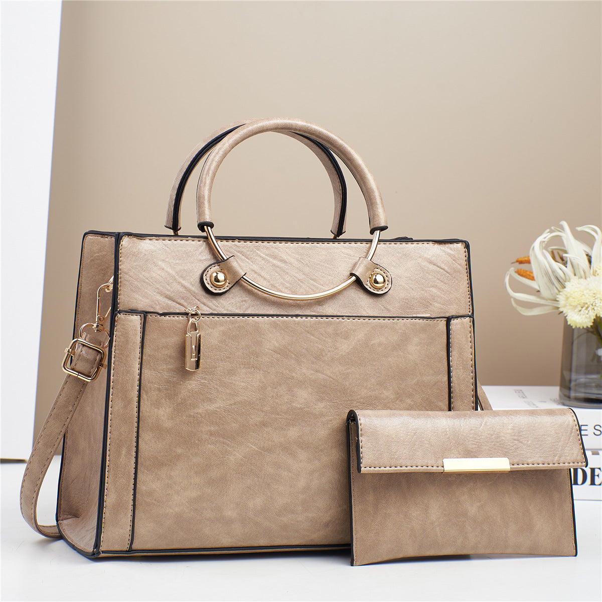 Large Capacity Women's Handbag Two-Piece Set