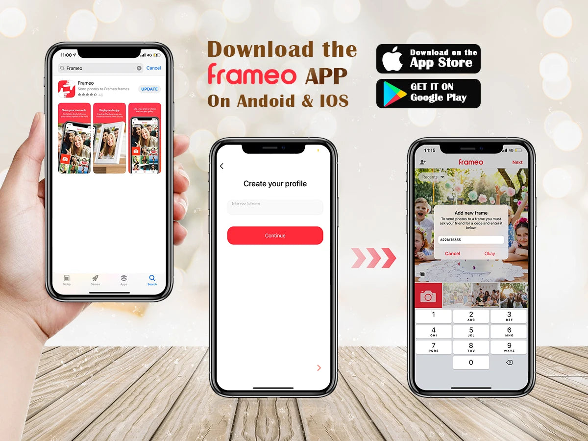 Share Instantly Photos with Grandma，10.1 Inch Smart WiFi Digital Photo Frame 32G FRAMEO  LCD Touch Screen Auto-Rotate