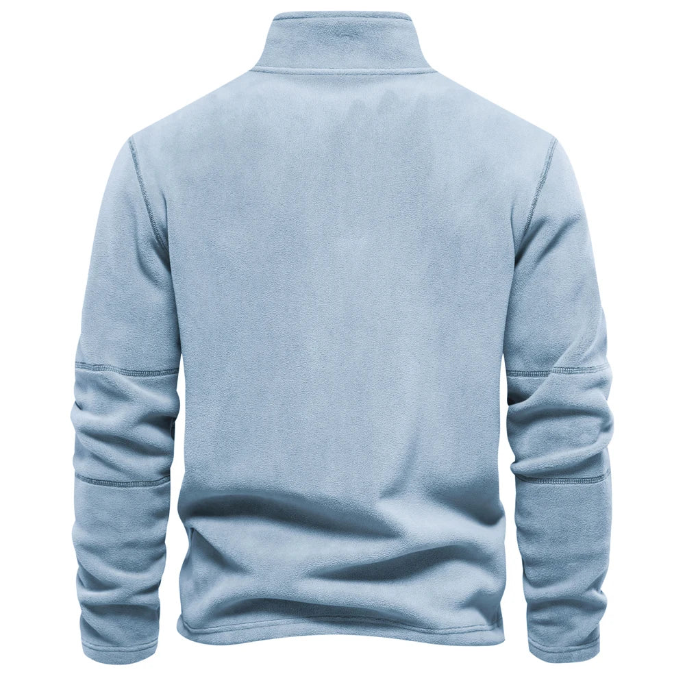 AIOPESON Brand Quality Thicken Warm Fleece Jacket for Men Zipper Neck Pullover Sweatshirt