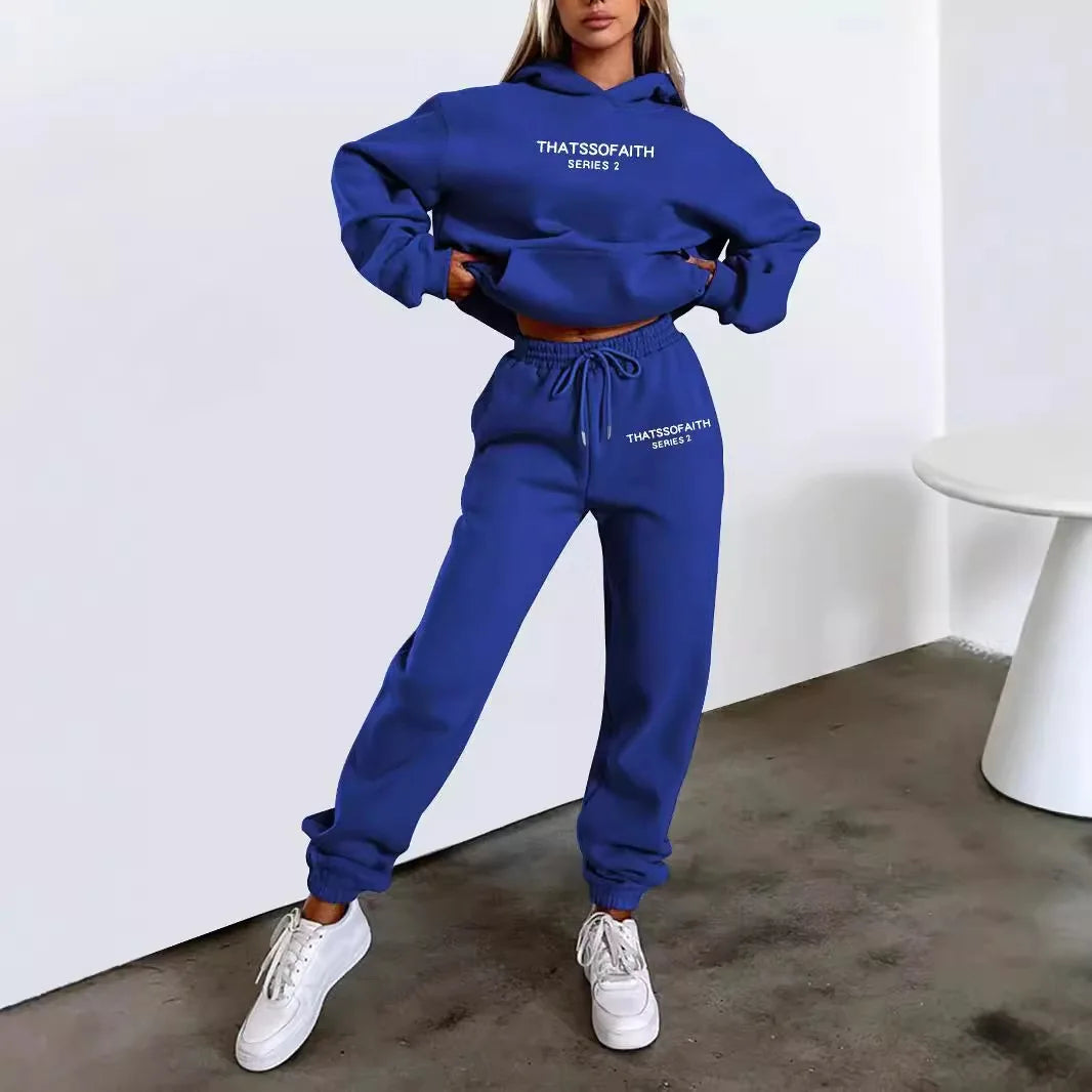 2025 Autumn Winter Women's Sets 2pcs Hoodies Pants Suit Sports Outfits  Letter Print Aesthetic Clothes Ladies Tracksuit