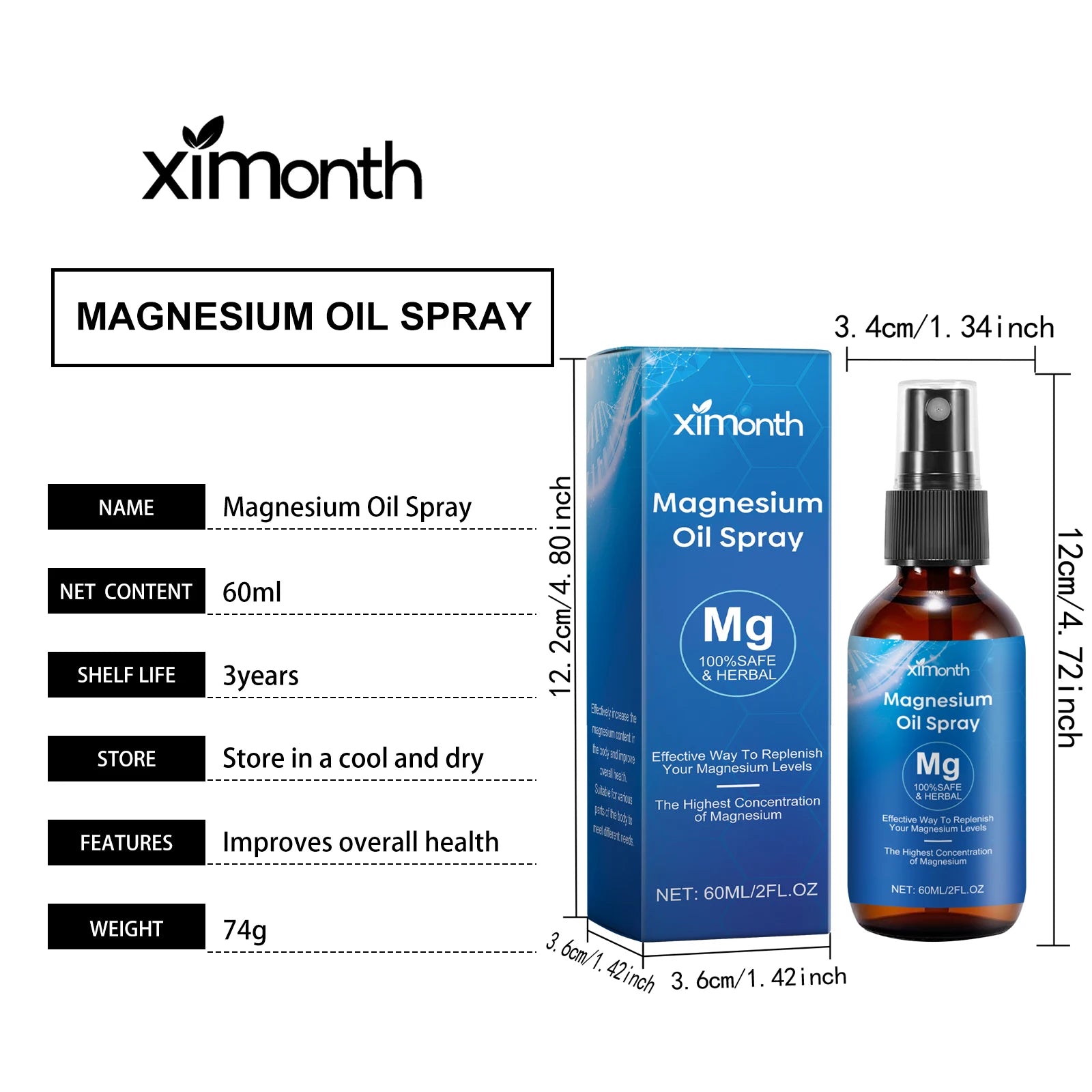 Essential Oil Magnesium Spray Relieves Muscle Body Pain Smoothes Softens Skin Magnesium Oil Spray Relaxation Better Sleep Care